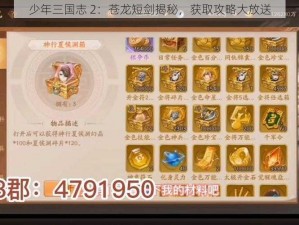 少年三国志 2：苍龙短剑揭秘，获取攻略大放送