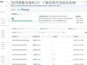 如何查看信誉积分？了解这些方法轻松知晓