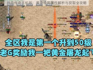 热血传奇手机版：黄金凌风属性解析与获取全攻略