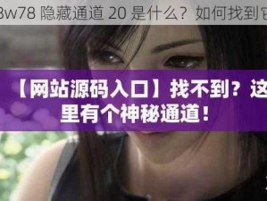 78w78 隐藏通道 20 是什么？如何找到它？