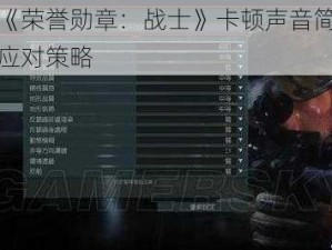 解决《荣誉勋章：战士》卡顿声音简单有效的应对策略