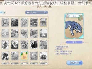 仙境传说 RO 手游装备卡片拆除攻略：轻松掌握，告别繁琐