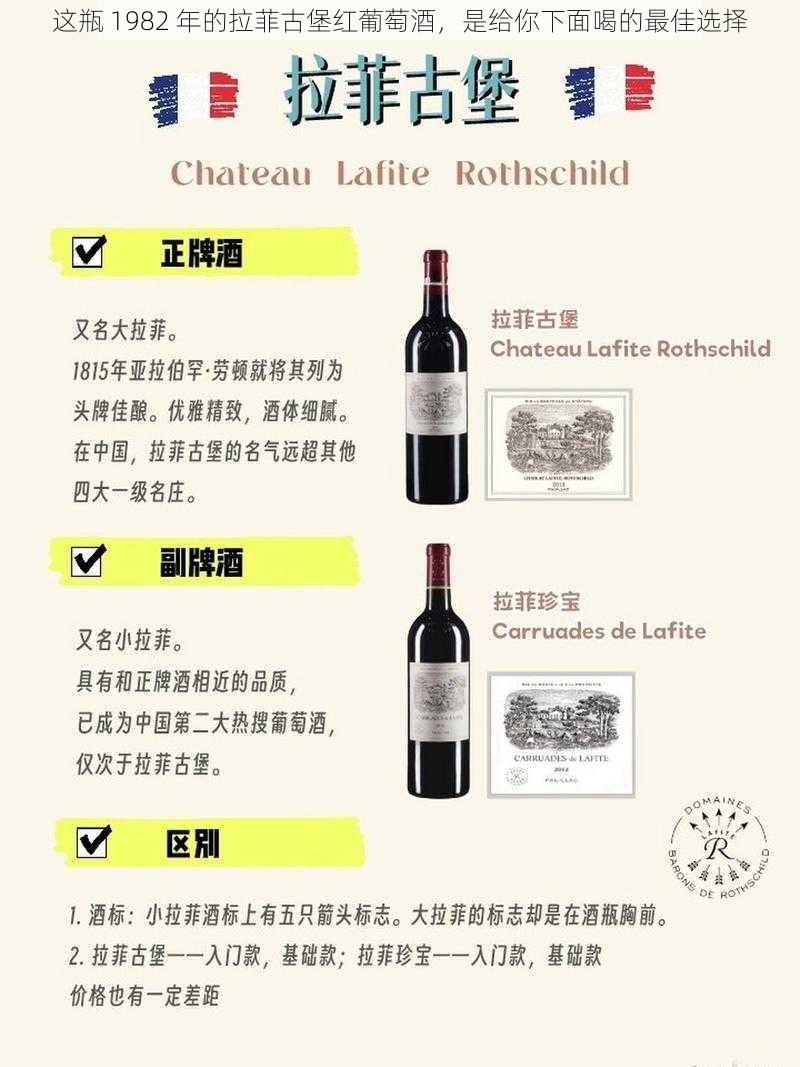 这瓶 1982 年的拉菲古堡红葡萄酒,是给你下面喝的最佳选择
