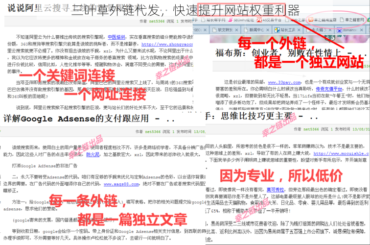 三叶草外链代发，快速提升网站权重利器