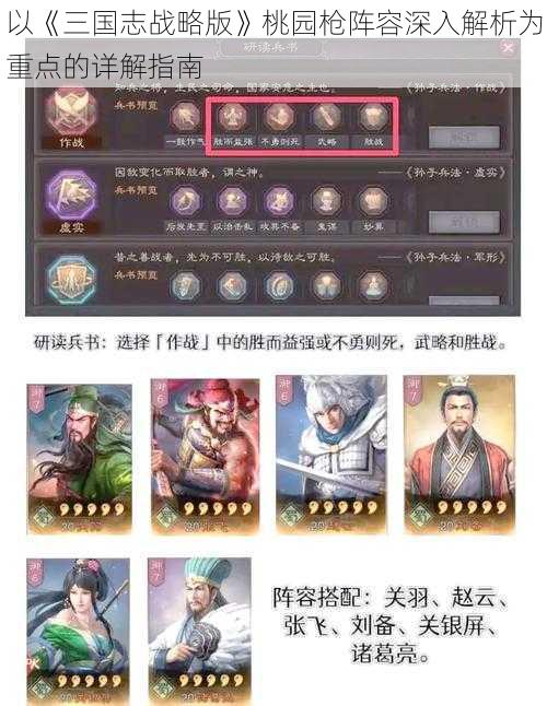 以《三国志战略版》桃园枪阵容深入解析为重点的详解指南