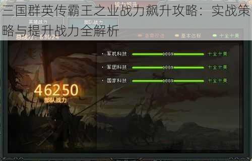 三国群英传霸王之业战力飙升攻略：实战策略与提升战力全解析