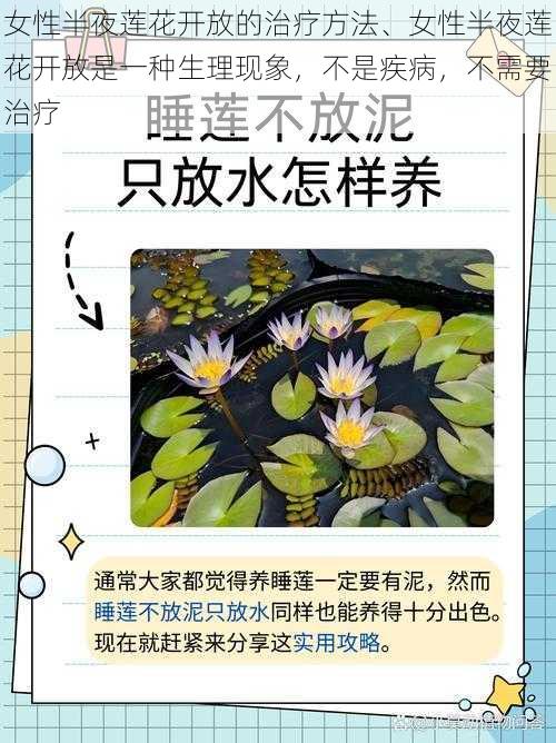 女性半夜莲花开放的治疗方法、女性半夜莲花开放是一种生理现象，不是疾病，不需要治疗