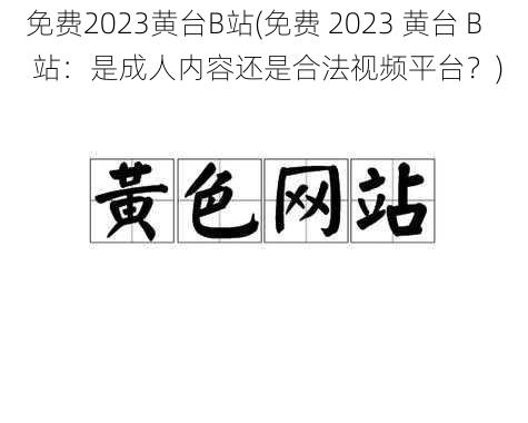 免费2023黄台B站(免费 2023 黄台 B 站：是成人内容还是合法视频平台？)