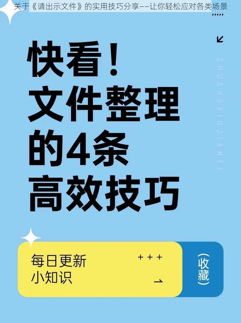 关于《请出示文件》的实用技巧分享——让你轻松应对各类场景