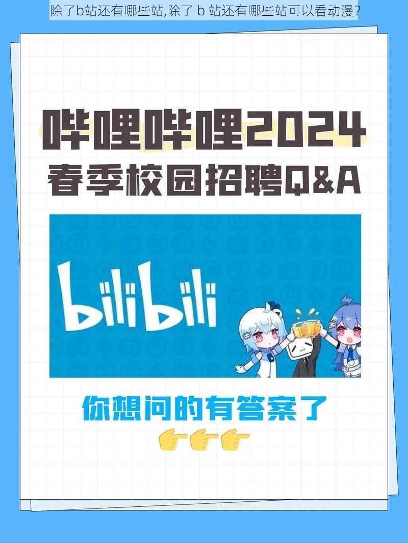 除了b站还有哪些站,除了 b 站还有哪些站可以看动漫？