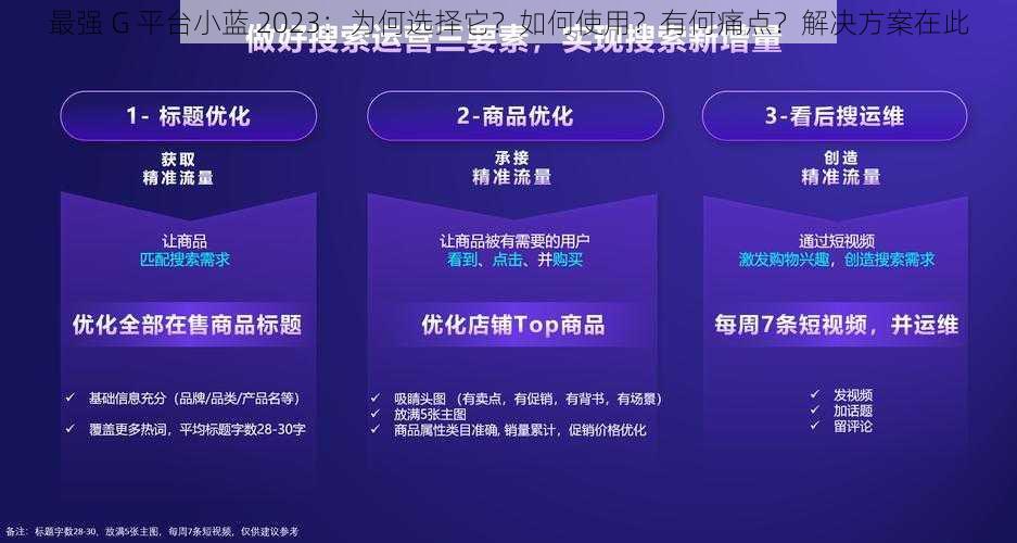 最强 G 平台小蓝 2023：为何选择它？如何使用？有何痛点？解决方案在此