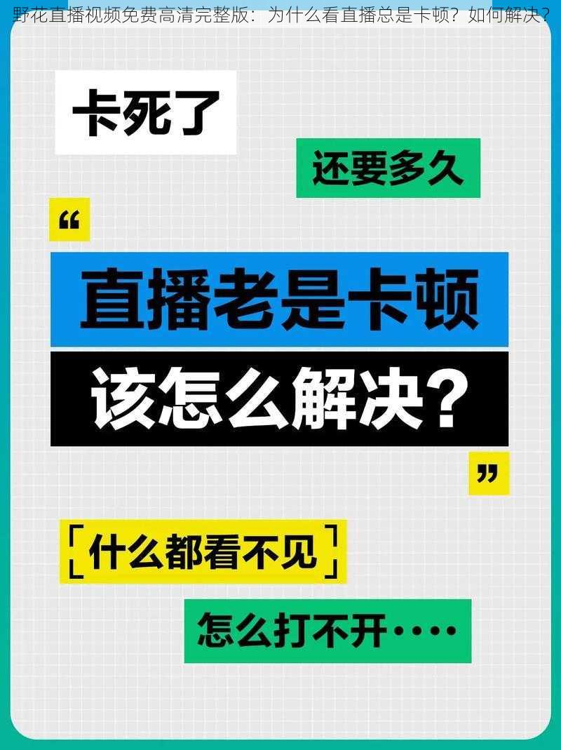 野花直播视频免费高清完整版：为什么看直播总是卡顿？如何解决？