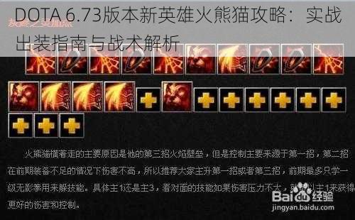 DOTA 6.73版本新英雄火熊猫攻略：实战出装指南与战术解析