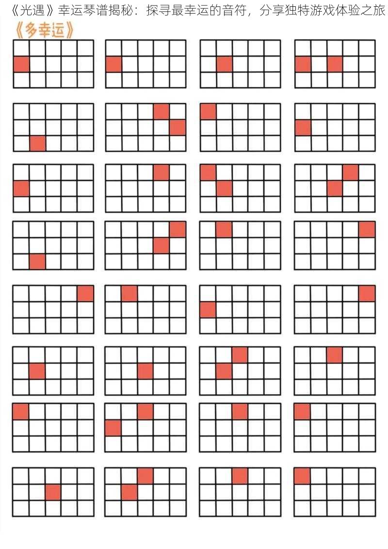 《光遇》幸运琴谱揭秘：探寻最幸运的音符，分享独特游戏体验之旅