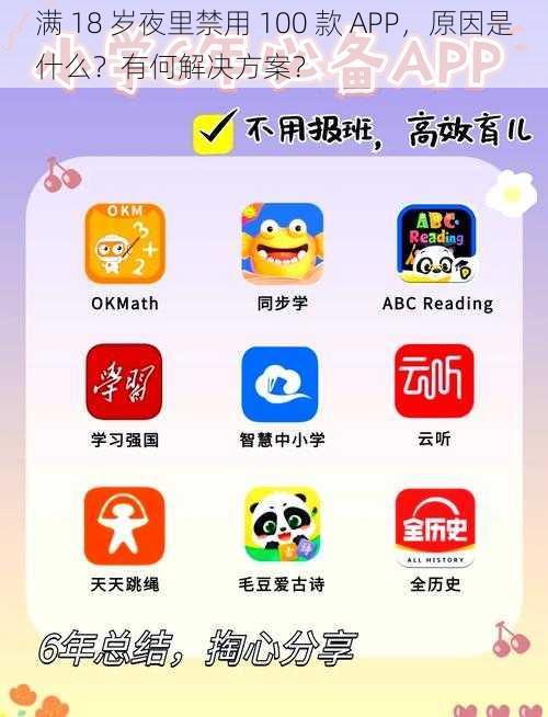 满 18 岁夜里禁用 100 款 APP，原因是什么？有何解决方案？