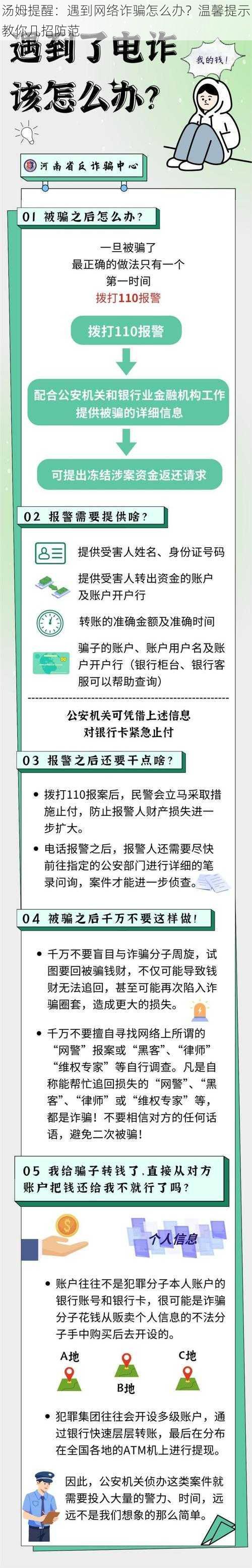 汤姆提醒：遇到网络诈骗怎么办？温馨提示教你几招防范