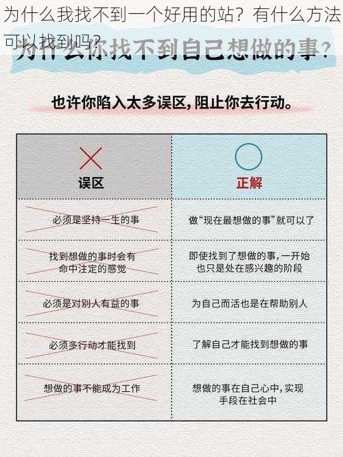 为什么我找不到一个好用的站？有什么方法可以找到吗？