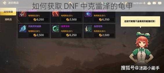 如何获取 DNF 中克雷泽的龟甲