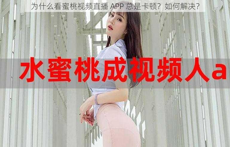 为什么看蜜桃视频直播 APP 总是卡顿？如何解决？