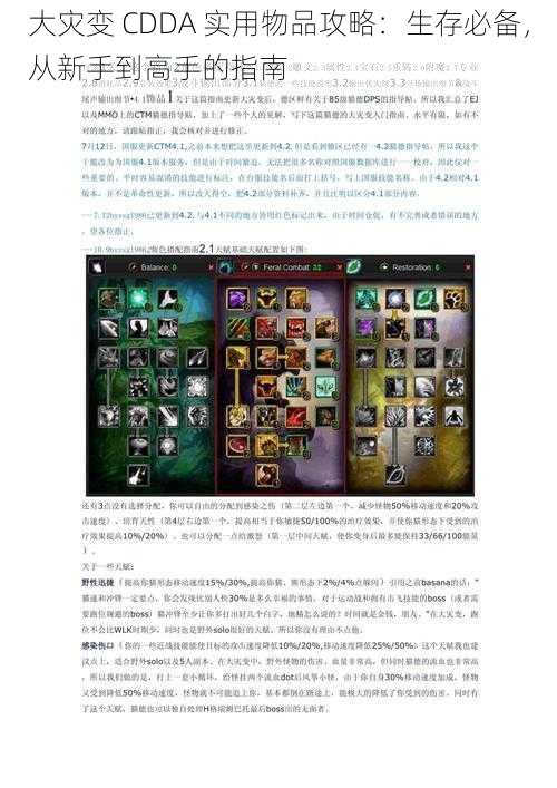 大灾变 CDDA 实用物品攻略：生存必备，从新手到高手的指南