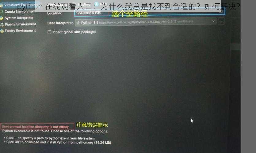 python 在线观看入口：为什么我总是找不到合适的？如何解决？