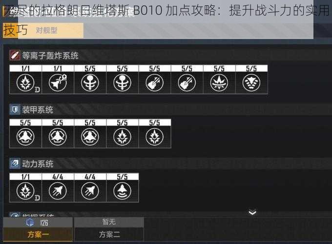 无尽的拉格朗日维塔斯 B010 加点攻略：提升战斗力的实用技巧