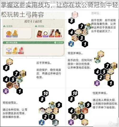 掌握这些实用技巧，让你在坎公骑冠剑中轻松玩转土弓阵容